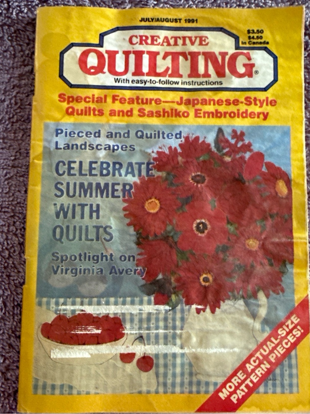 Magazine - Celebrate Summer with Quilts (Yellow, Red) - July/August 1991